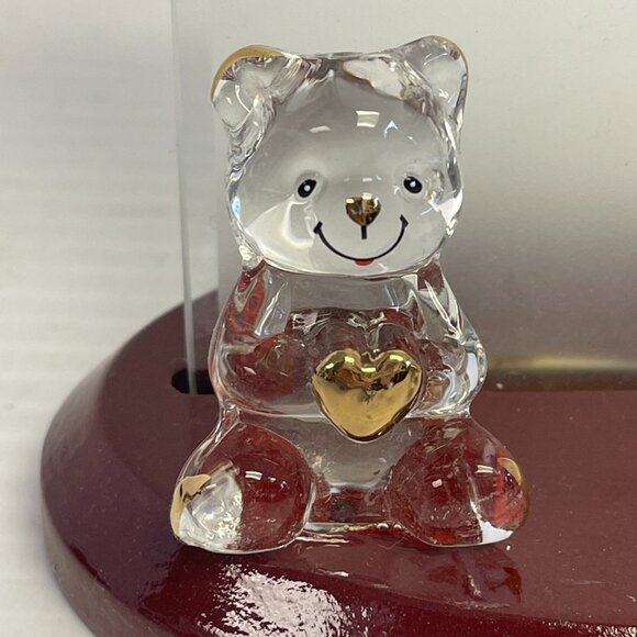 Spunglass Sentiment Plaque Heart of Gold Bear wood base home decor - U1059 - Picture 8 of 9